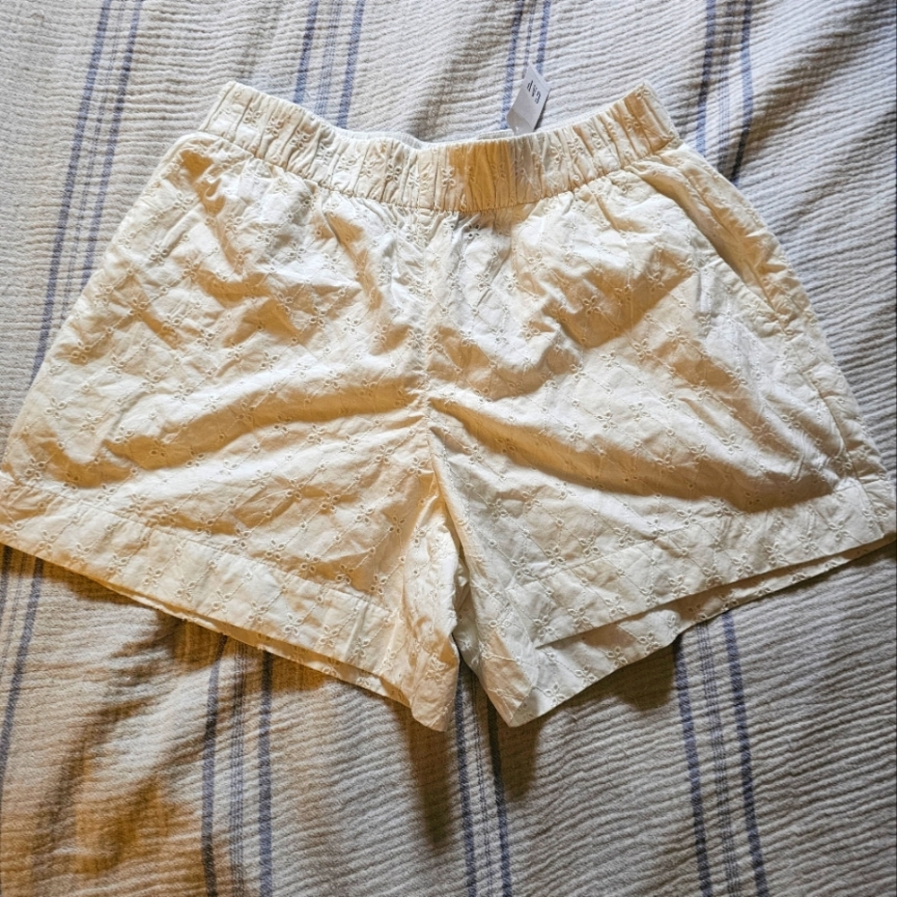 White Eyelet Short